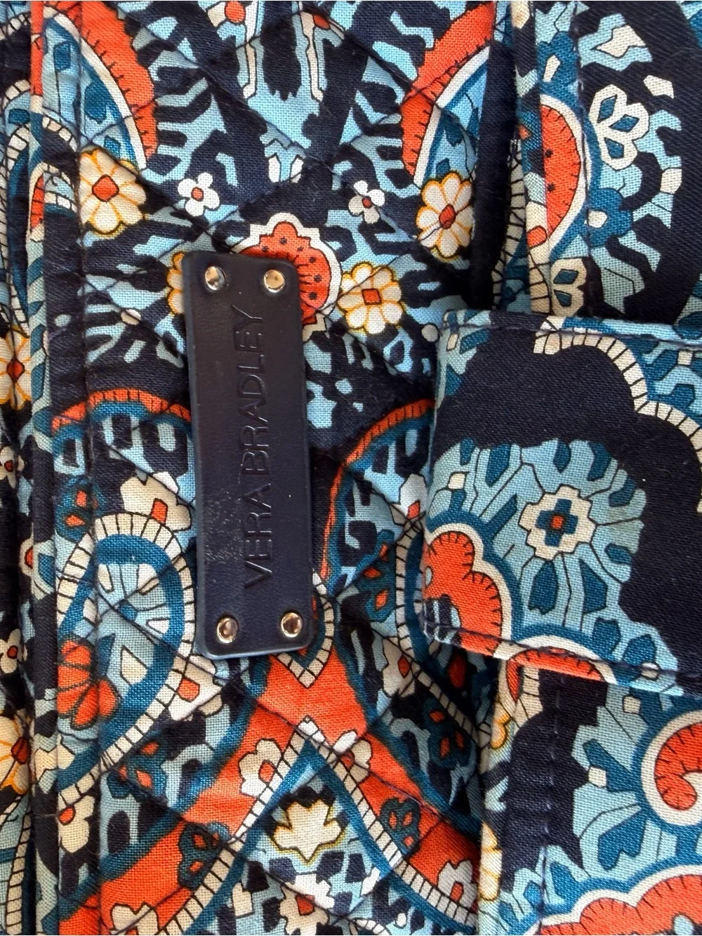 Vera Bradley Stroll Around Baby bag -Quilted Bag in Navy, Teal & Coral Paisley